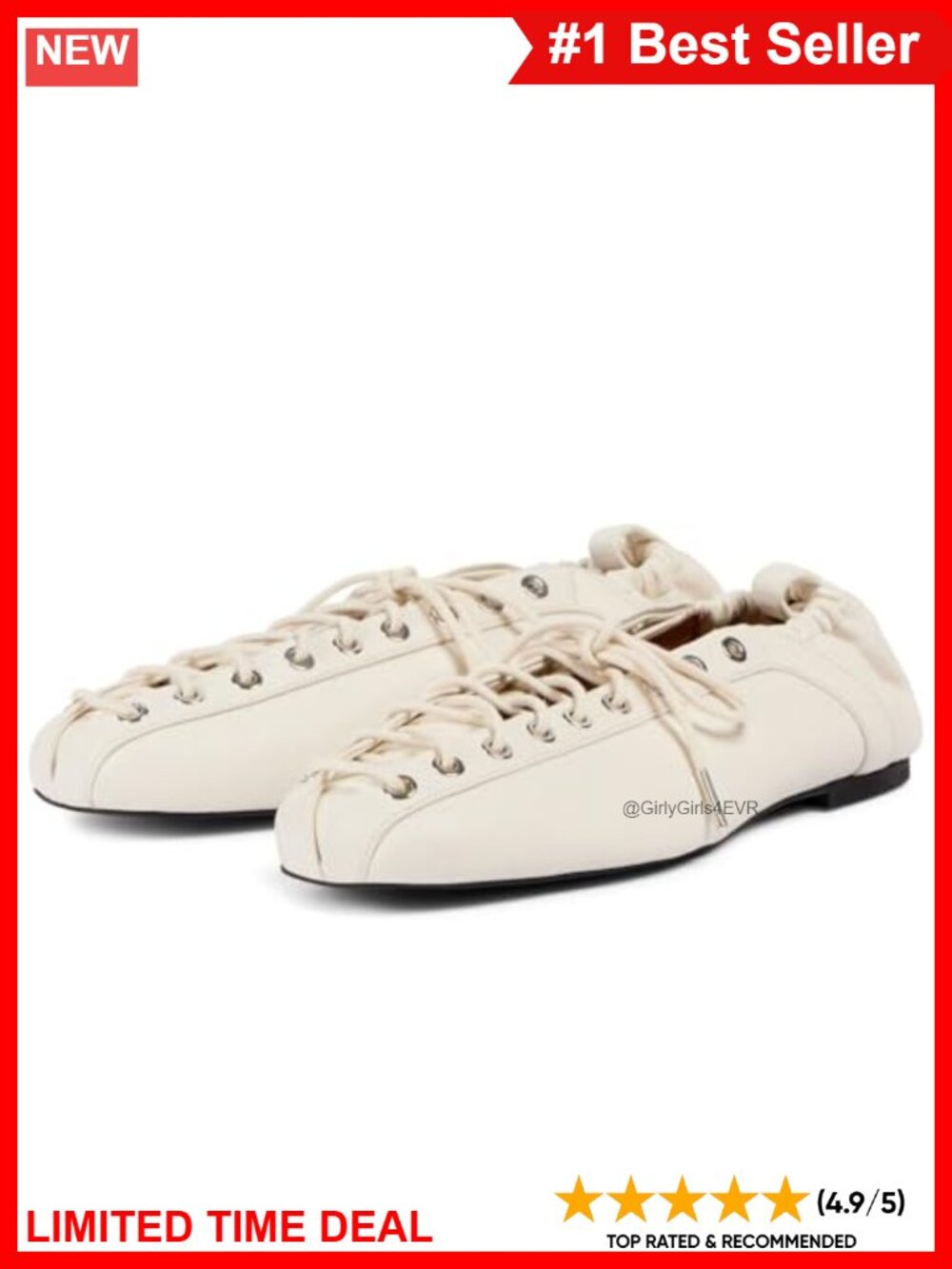 Faux Leather Lace-Up Ballet Flats Square Round Toe Comfort Mary Jane Shoes